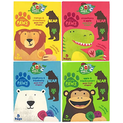 现货英国bear fruit paws小熊天然水果片果丹皮小熊掌（盒装）
