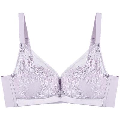 好波舒适蕾丝文胸上托大胸显小胸罩不凸点春夏薄款女内衣HW2433