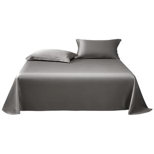 水星家纺100支长绒棉床单单件A类全棉贡缎被单轻奢简约纯色床品