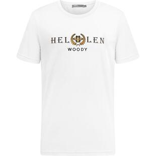 HELLEN&WOODY奢侈品男装夏季新款烫金图案蜜蜂纯棉休闲T恤男
