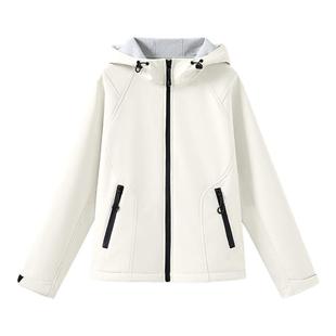 班尼路S&K系列三防连帽冲锋夹克女2025秋冬新款户外薄绒保暖外套Q