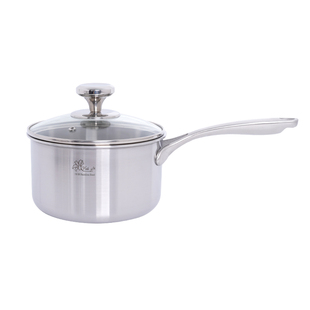 德国18-10不锈钢奶锅宝宝辅食热奶煮面锅加厚五层一体包邮16-18cm