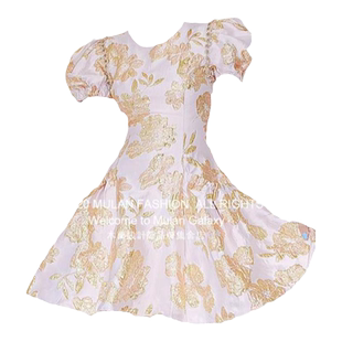 【折】设计师Sister Jane木兰买手店春夏新花朵浮雕泡泡袖连衣裙