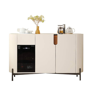 轻奢茶吧机家用2025新款全自动智能餐边置物柜一体柜带消毒饮水机