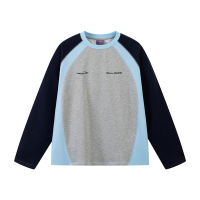 【江南先生官方】凉感吸湿速干运动撞色长袖T恤情侣宽松休闲上衣