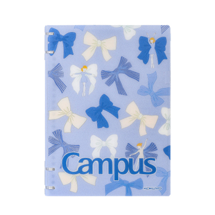 日本kokuyo国誉加藤木蝴蝶结四孔活页本B5可拆卸轻薄大容量学生用活页夹笔记本子不易硌手可换替芯横线作业本