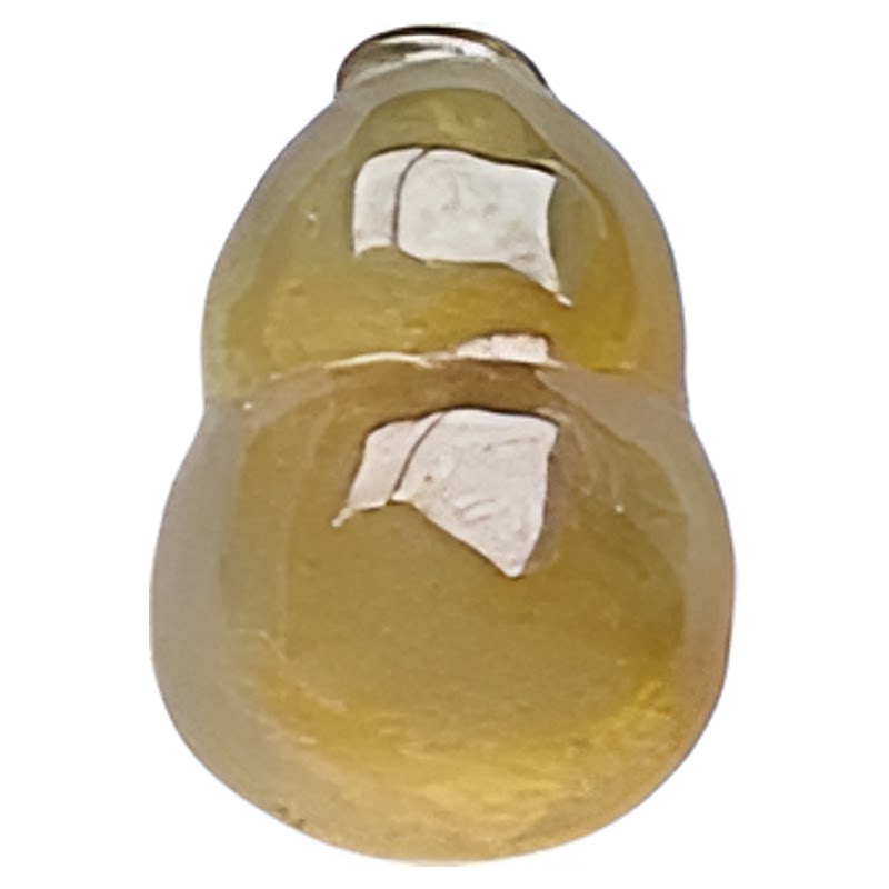 天然翡翠冰种迷你葫芦镶嵌玉金黄