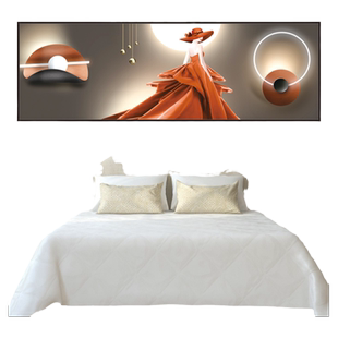 卧室床头墙纸自粘装饰画高级感墙画贴纸客厅沙发背景墙墙壁画贴画