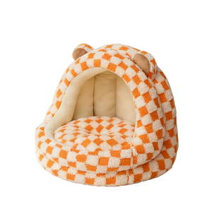 宠物狗狗可爱小熊半封闭安全感狗窝冬天保暖加厚舒适猫窝四季通用