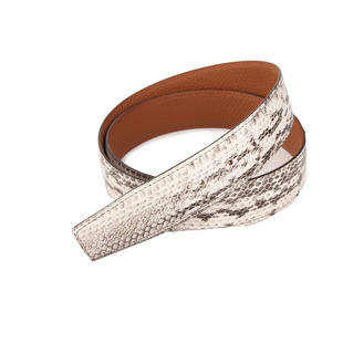 男士蛇皮皮带配底面头层牛皮真皮单皮带身无头腰带平滑扣h皮带