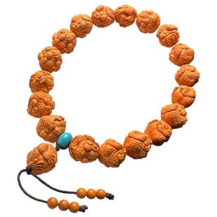 三足金蟾龙纹桃核手串高端男款盘玩精品桃木桃胡雕刻文玩核雕女款