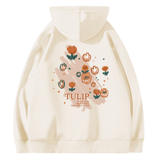 拉夏贝尔拉链卫衣女款2026新款爆款时尚洋气连帽外套加绒加厚上衣