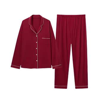 22欧姆重磅真丝睡衣本命年红色新婚家居服情侣套装春秋季礼盒装