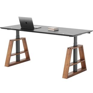 智芯智能电动升降桌书桌双电机电脑电竞桌实木岩板学习办公桌KU1