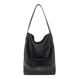 ELLE女包植鞣大容量HOBO水桶包单肩斜挎包通勤手提包 高级感轻奢
