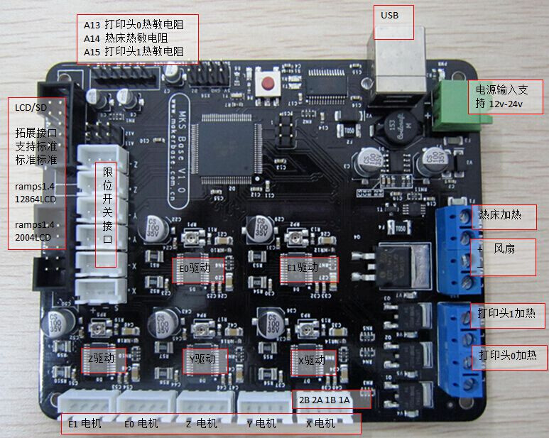 3D打印机主板 控制板 MKS-BASE V1.2 一体板 RepRap Ramps1. 电子元器件市场 开发板/学习板/评估板/工控板 原图主图