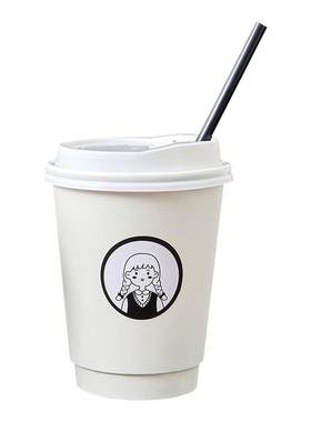 咖啡杯子一次性咖啡杯奶茶纸杯专用外带打包带盖商用热饮定制logo