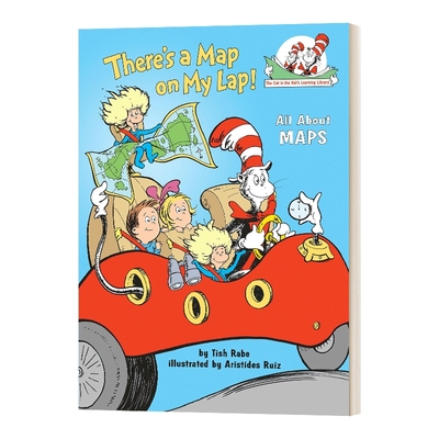 英文原版绘本 There's a Map on My Lap All about Maps 苏斯博士 戴帽子的猫图书馆 地图 英文版 进口英语原版书籍