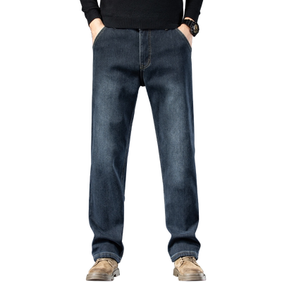 罗蒙秋冬季加绒牛仔裤男款加厚