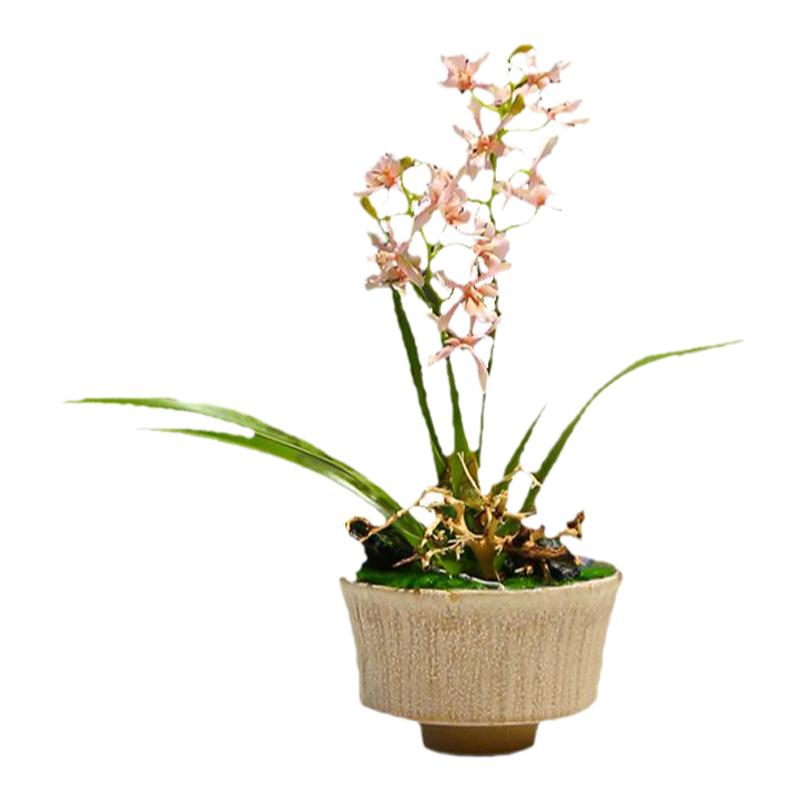 新中式高端兰花仿真花茶室