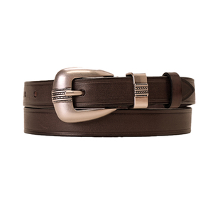 【头层牛皮】CULTUM开图皮带男款复古百搭雕花银扣真皮腰带