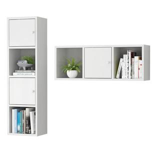 墙上儿童书架置物架壁挂电视柜免打孔客厅装饰现代简约柜储物带门