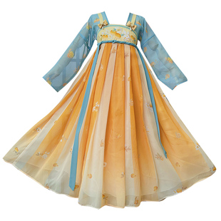 女童汉服秋装中国风超仙古装2026新款春秋季儿童古风唐装女孩裙子