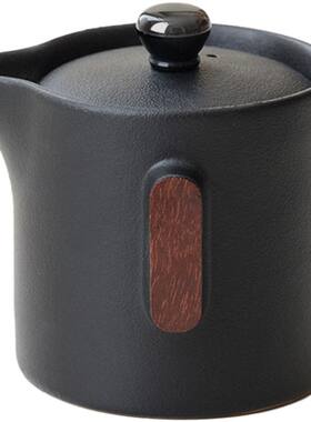 闻说黑砂釉粗陶手抓壶功夫茶壶