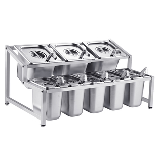 不锈钢份数盆架果酱盒奶茶店专用奶茶小料调料盒分数盒子架子商用