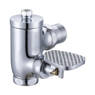 铜蹲便器冲水阀 90度转角 直角 脚踏式大便冲洗阀 脚踩延时包邮