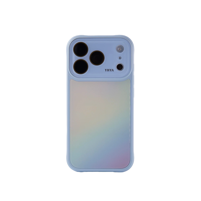紫色渐变晕染玻璃适用苹果手机壳新款iPhone17promax高颜值16ProMax全包防摔15pro大视窗14pm少女风13P保护套