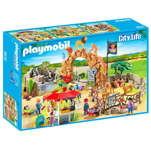 playmobil摩比世界德国儿童玩具仿真野生动物园套装 狮子老虎大象