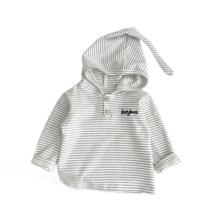 儿童T恤春装韩版宝宝春秋长袖男童打底衫女童连帽上衣条纹童装潮