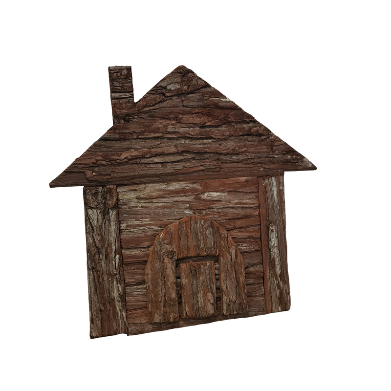 杉树皮平面小屋挂件软装茶室壁挂