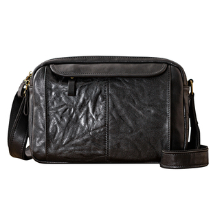 后步原创男士真皮斜挎包大容量软牛皮休闲背包通勤单肩包邮差包潮