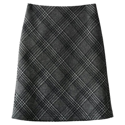 miu系格纹直筒半身裙2024秋冬