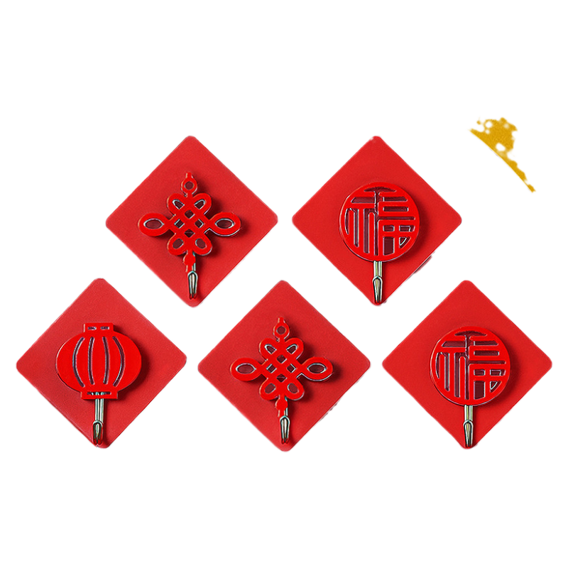 福字挂钩喜庆粘钩免打孔