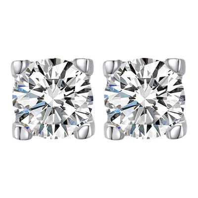 S925纯银经典牛头仿真钻耳环