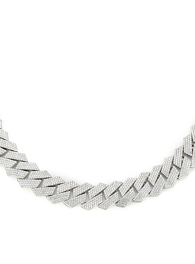 Mr.Bling四排钻镶嵌菱形古巴链