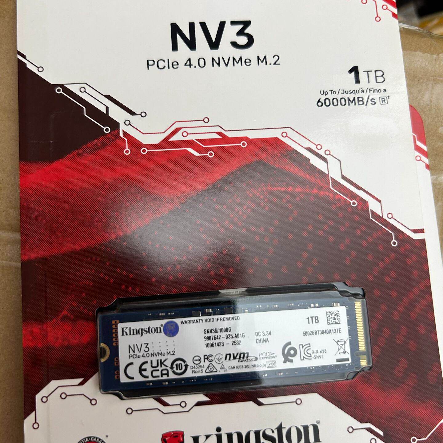 询价-Kingston NV3 NVMe M.2 1TB PCIe图片