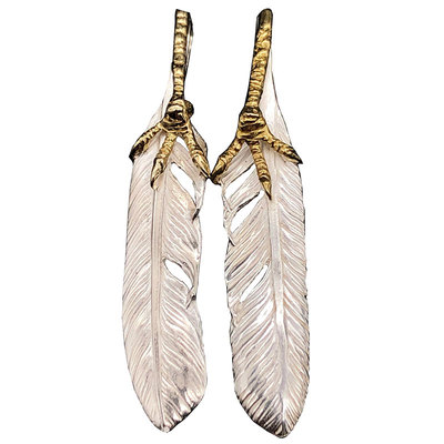 菊地健羽毛配件女款s925手工鹰爪