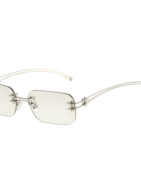 jennie同款水银色金属无框太阳镜