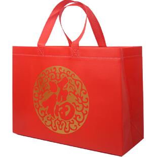 礼品袋无纺布红色烟酒手提袋中秋国庆送礼结婚喜宴加厚防水