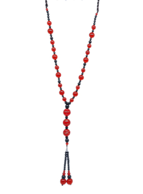 纯然红玛瑙琉璃可调节项链款女