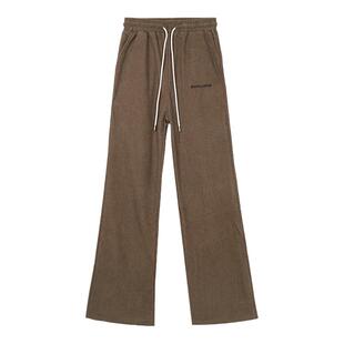 【鞠婧祎同款】BANSLANDER闪闪抽绳灯芯绒阔腿女秋冬卫裤休闲裤子