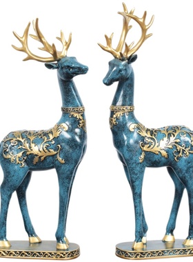 情侣麋鹿摆件客厅乔迁招财欧式