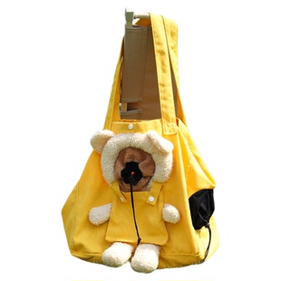 猫包帆布外出轻便携大容量透气宠物狗狗露头单肩斜挎社会化训练包