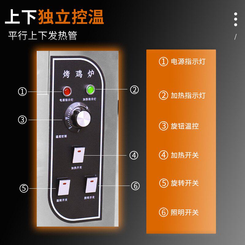 电热/燃气烤鸡炉商用台式烤地瓜玉米电热烤炉卧式吊篮旋转烤箱
