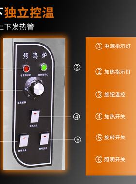 电热/燃气烤鸡炉商用台式烤地瓜玉米电热烤炉卧式吊篮旋转烤箱