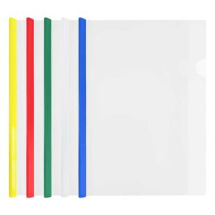 博美乐抽杆夹a4拉杆夹活页透明抽条文件夹抽干式横向横版办公用品报告夹加厚档案夹个人简历夹试卷插页夹书夹